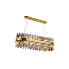 NL9506BR/SM9 Kaffer 24 Light Oblong Pendant Brass Smoke