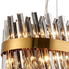 NL9506BR/SM9 Kaffer 24 Light Oblong Pendant Brass Smoke