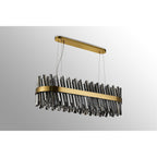NL9506BR/SM9 Kaffer 24 Light Oblong Pendant Brass Smoke
