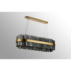 NL9506BR/SM9 Kaffer 24 Light Oblong Pendant Brass Smoke