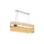 NL9506PN/AM9 Kaffer 24 Light Oblong Pendant Polished Nickel Amber