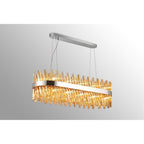NL9506PN/AM9 Kaffer 24 Light Oblong Pendant Polished Nickel Amber
