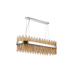 NL9506PN/AM9 Kaffer 24 Light Oblong Pendant Polished Nickel Amber
