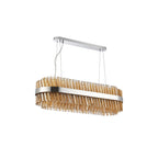 NL9506PN/AM9 Kaffer 24 Light Oblong Pendant Polished Nickel Amber