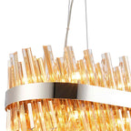 NL9506PN/AM9 Kaffer 24 Light Oblong Pendant Polished Nickel Amber