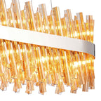 NL9506PN/AM9 Kaffer 24 Light Oblong Pendant Polished Nickel Amber