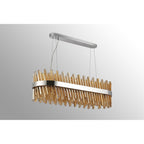 NL9506PN/AM9 Kaffer 24 Light Oblong Pendant Polished Nickel Amber