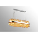 NL9506PN/AM9 Kaffer 24 Light Oblong Pendant Polished Nickel Amber