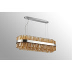 NL9506PN/AM9 Kaffer 24 Light Oblong Pendant Polished Nickel Amber