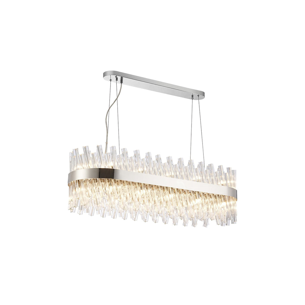 NL9506PN/CL9 Kaffer 24 Light Oblong Pendant Polished Nickel Clear
