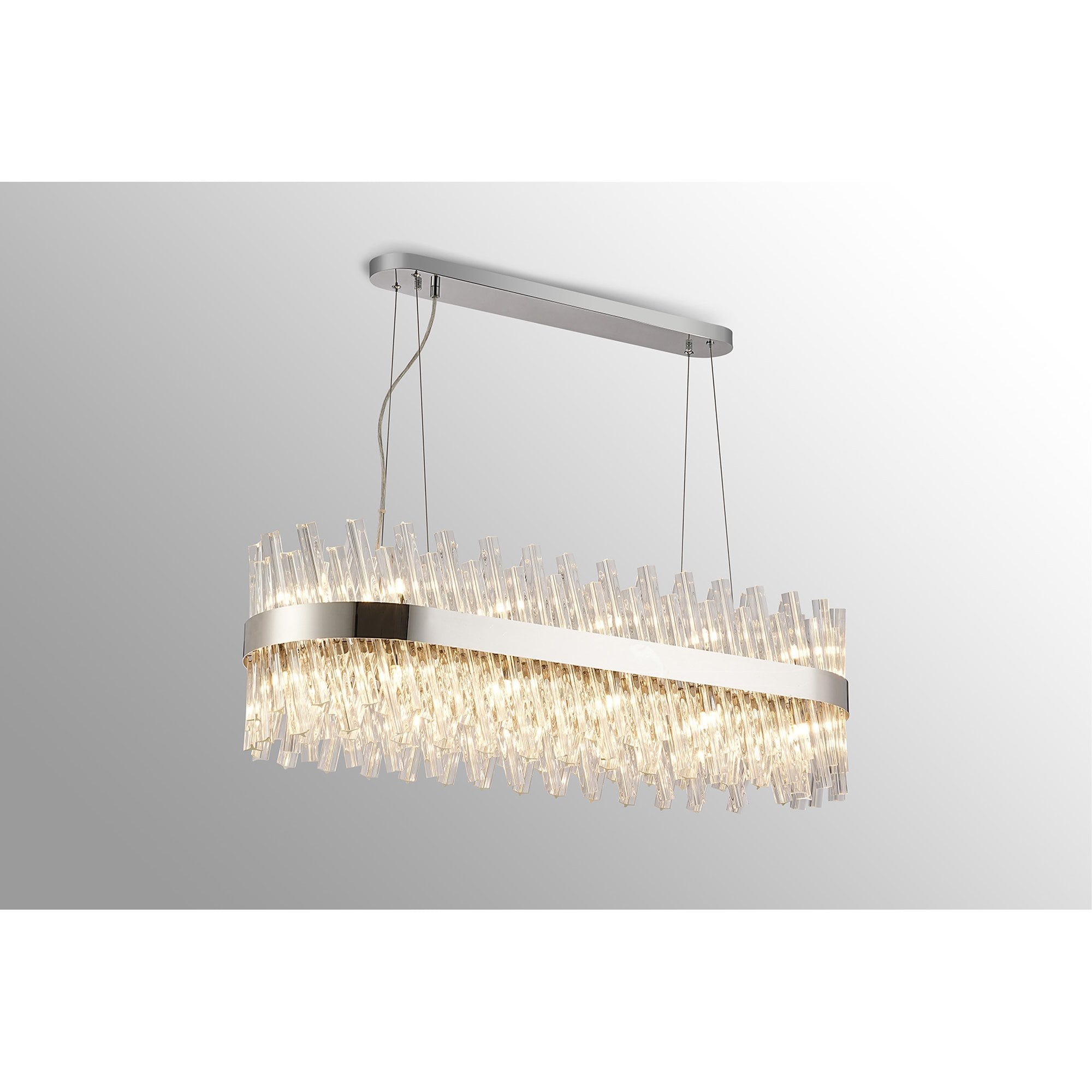 NL9506PN/CL9 Kaffer 24 Light Oblong Pendant Polished Nickel Clear