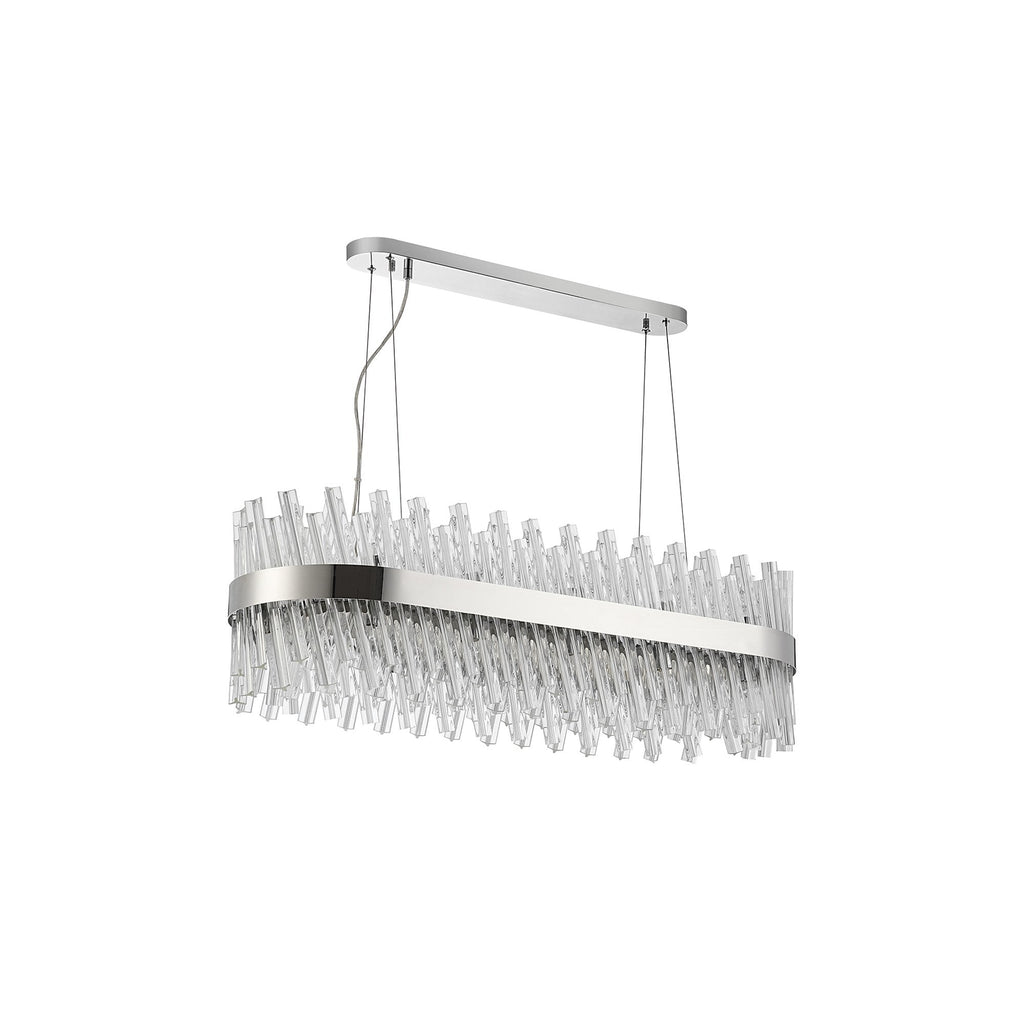 NL9506PN/CL9 Kaffer 24 Light Oblong Pendant Polished Nickel Clear