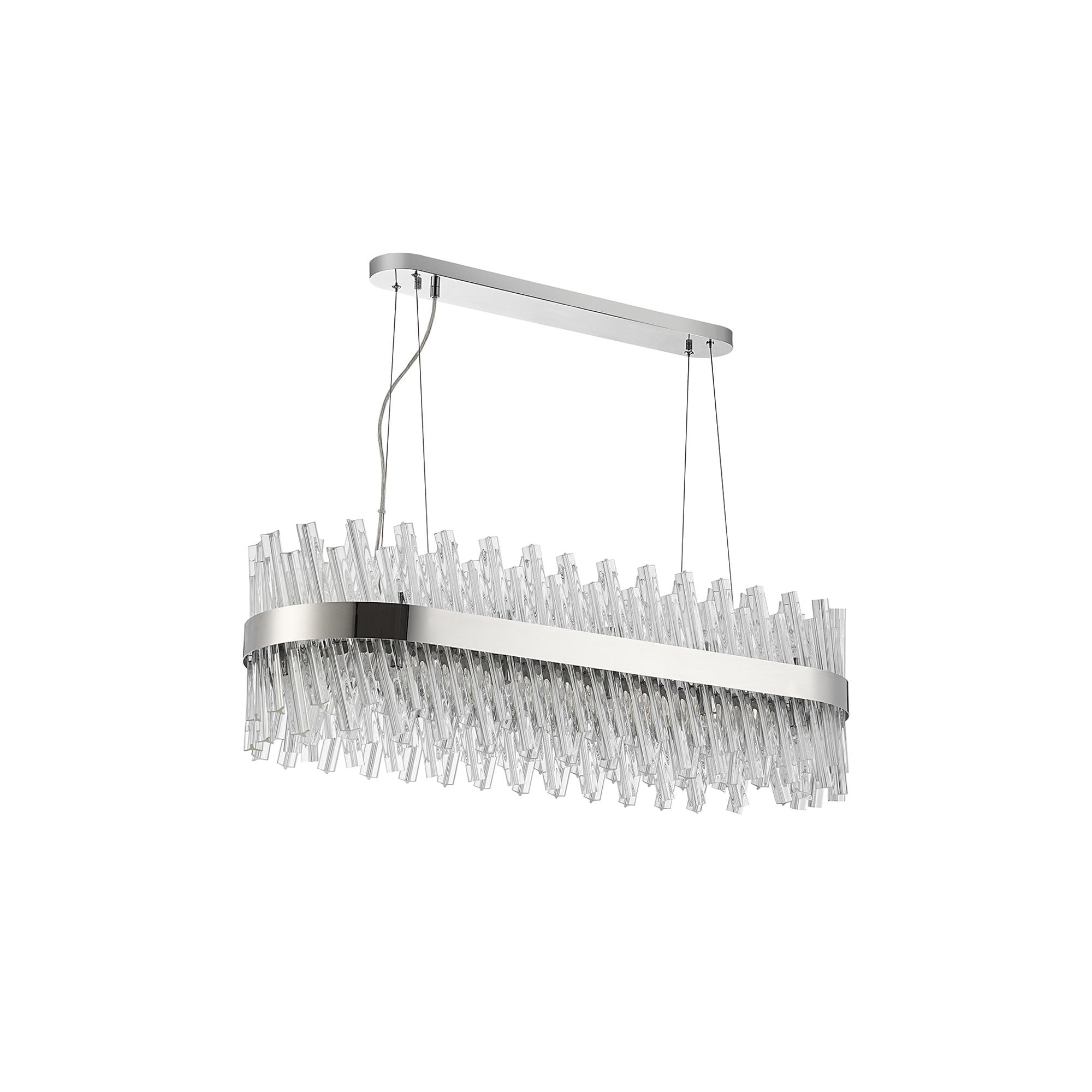 NL9506PN/CL9 Kaffer 24 Light Oblong Pendant Polished Nickel Clear