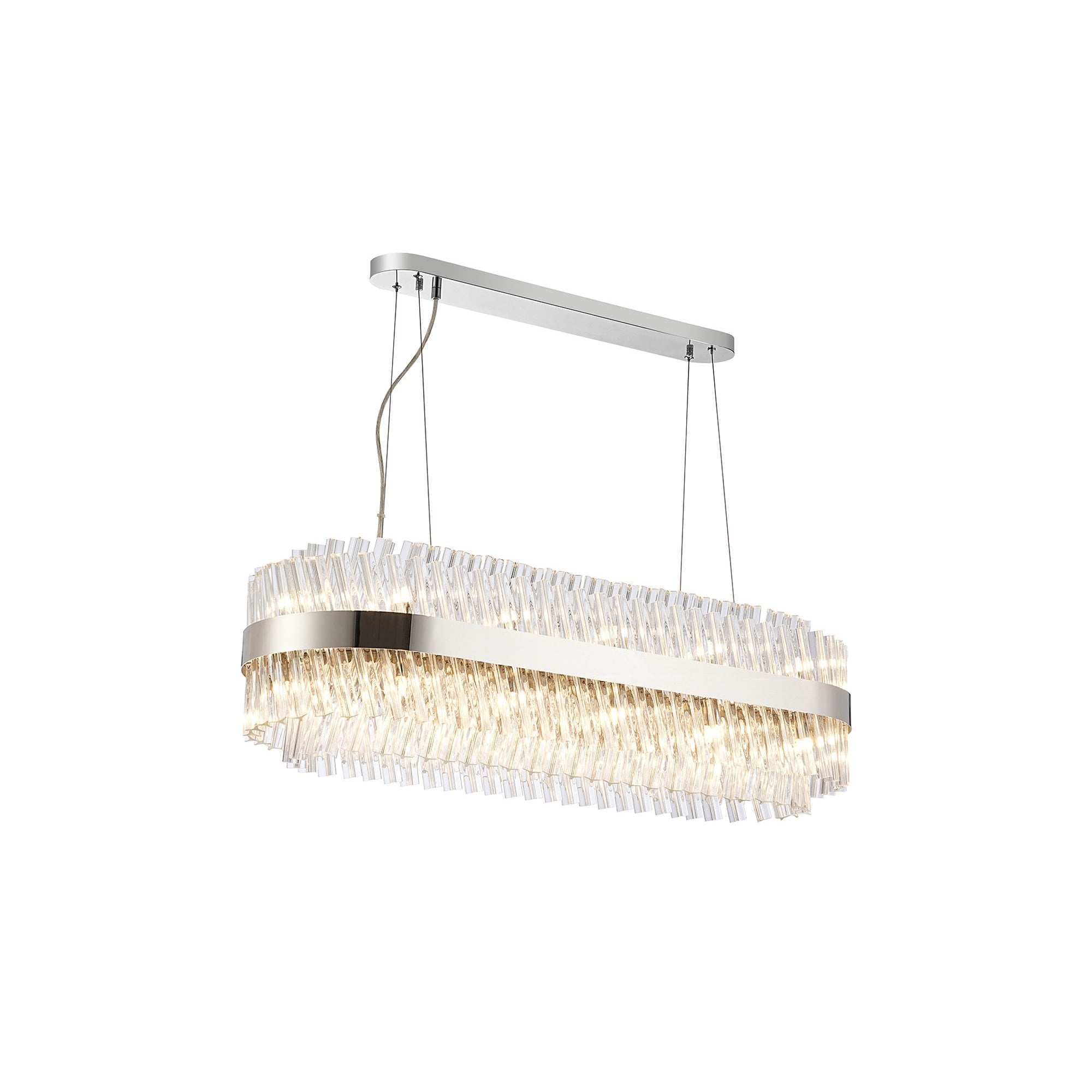 NL9506PN/CL9 Kaffer 24 Light Oblong Pendant Polished Nickel Clear