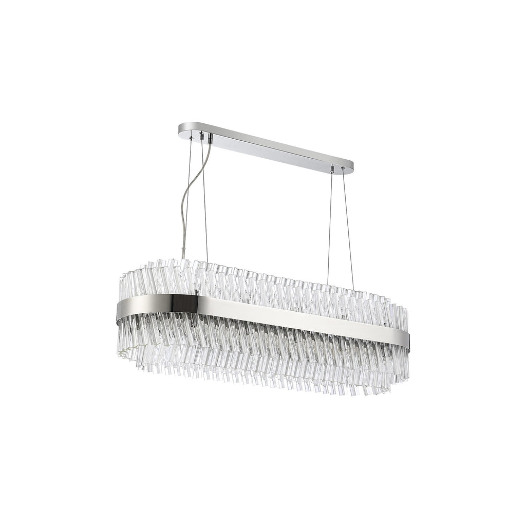 NL9506PN/CL9 Kaffer 24 Light Oblong Pendant Polished Nickel Clear
