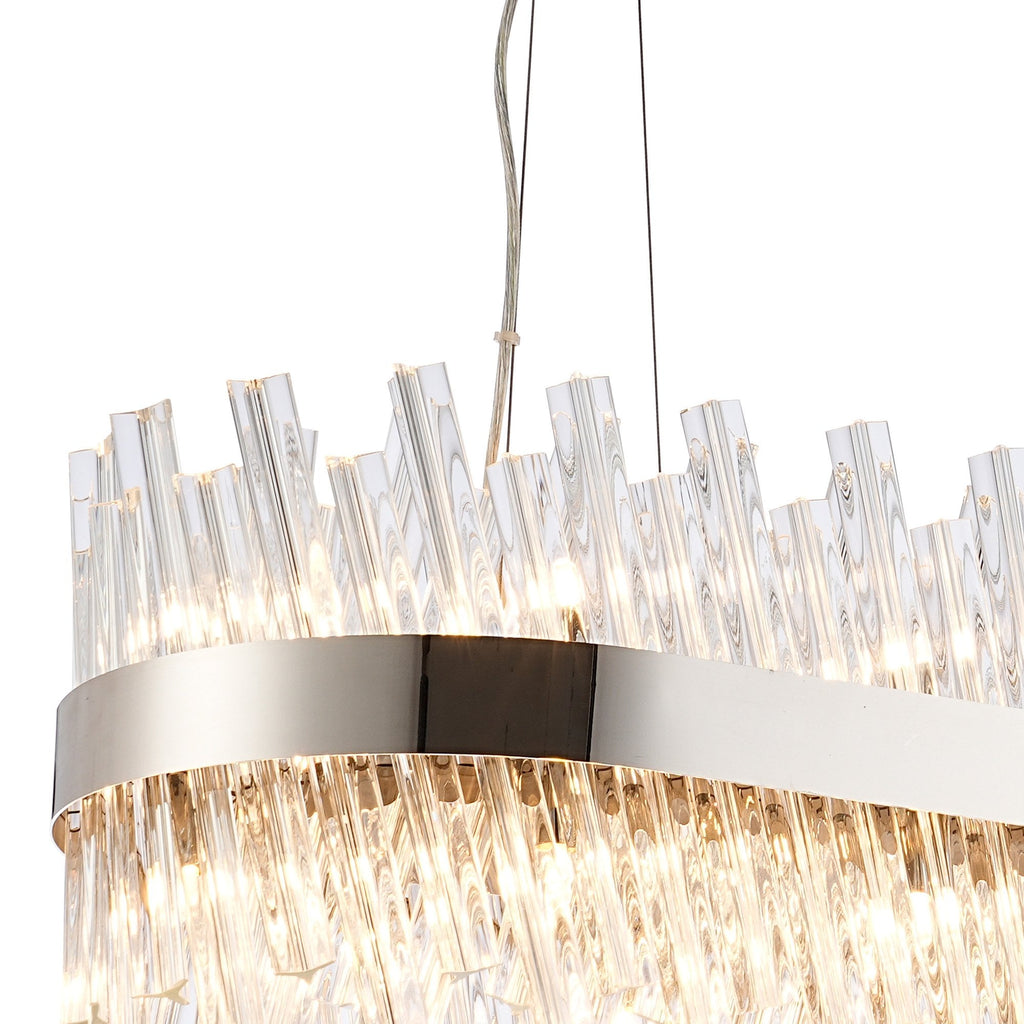 NL9506PN/CL9 Kaffer 24 Light Oblong Pendant Polished Nickel Clear