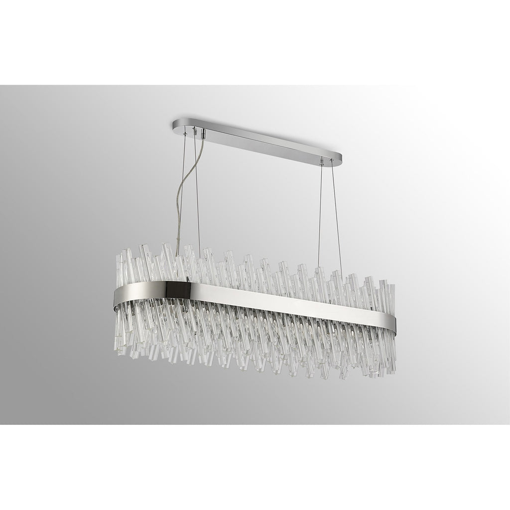 NL9506PN/CL9 Kaffer 24 Light Oblong Pendant Polished Nickel Clear