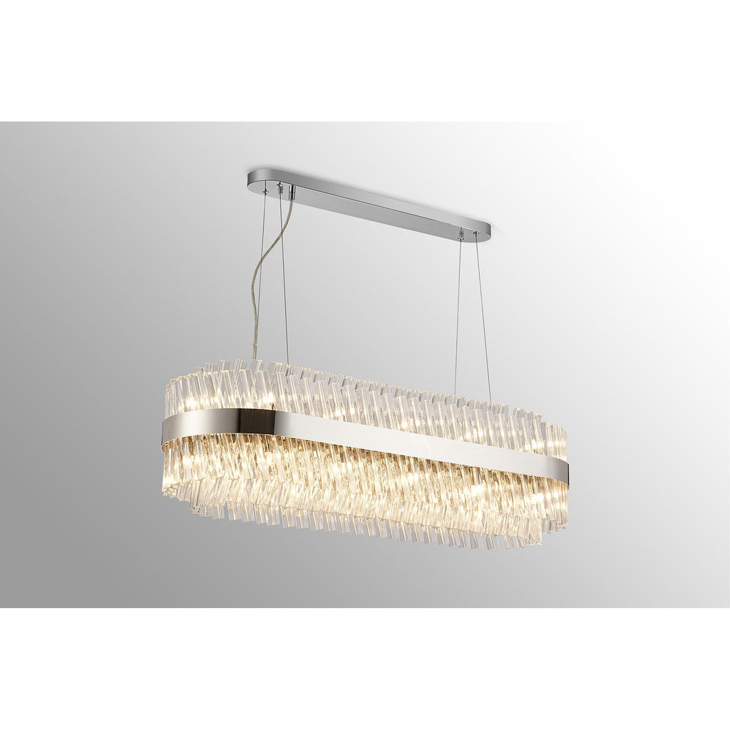 NL9506PN/CL9 Kaffer 24 Light Oblong Pendant Polished Nickel Clear