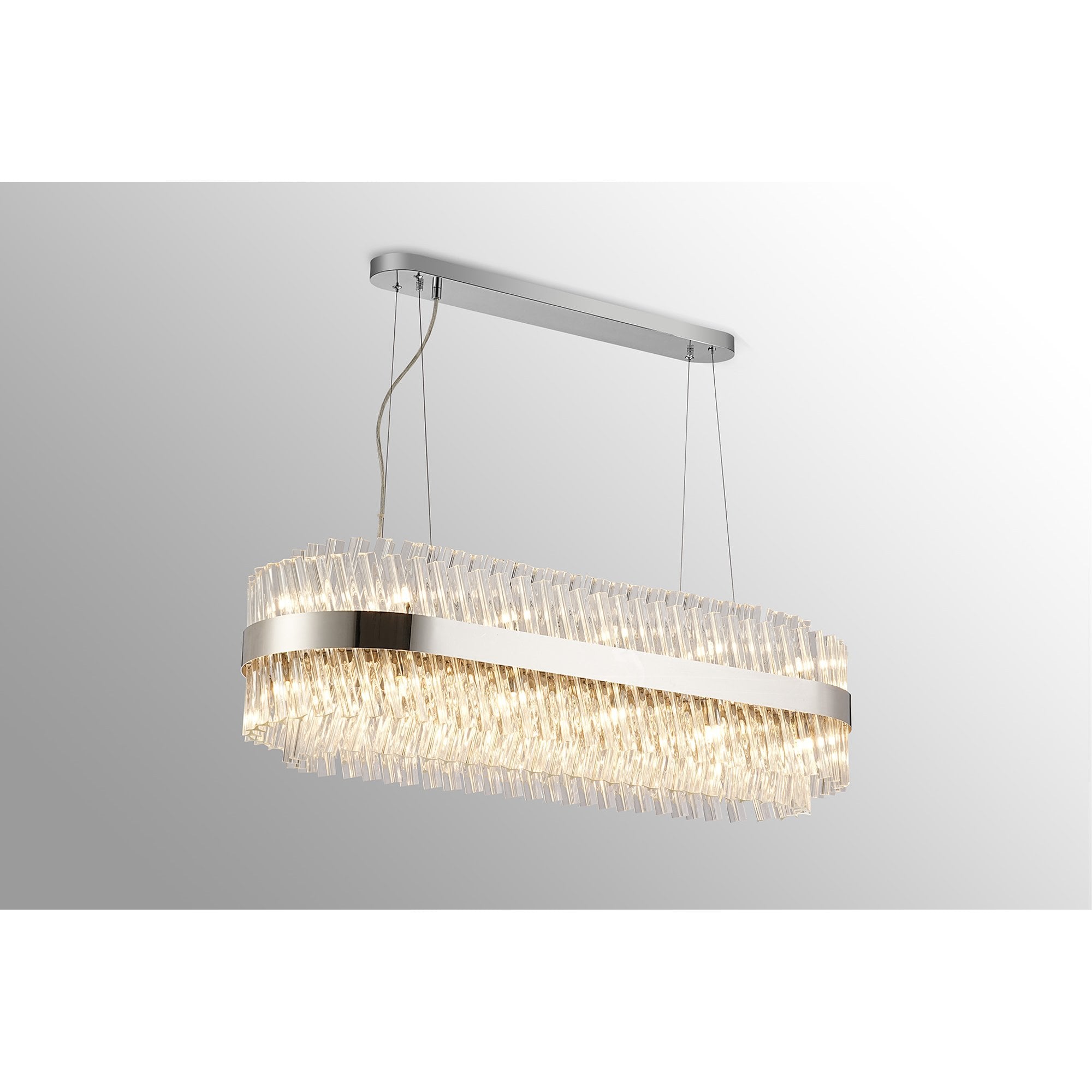 NL9506PN/CL9 Kaffer 24 Light Oblong Pendant Polished Nickel Clear