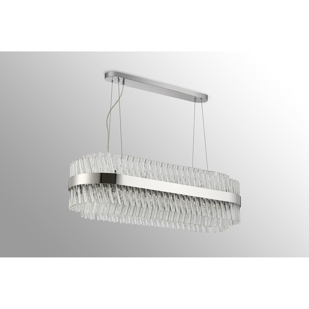 NL9506PN/CL9 Kaffer 24 Light Oblong Pendant Polished Nickel Clear