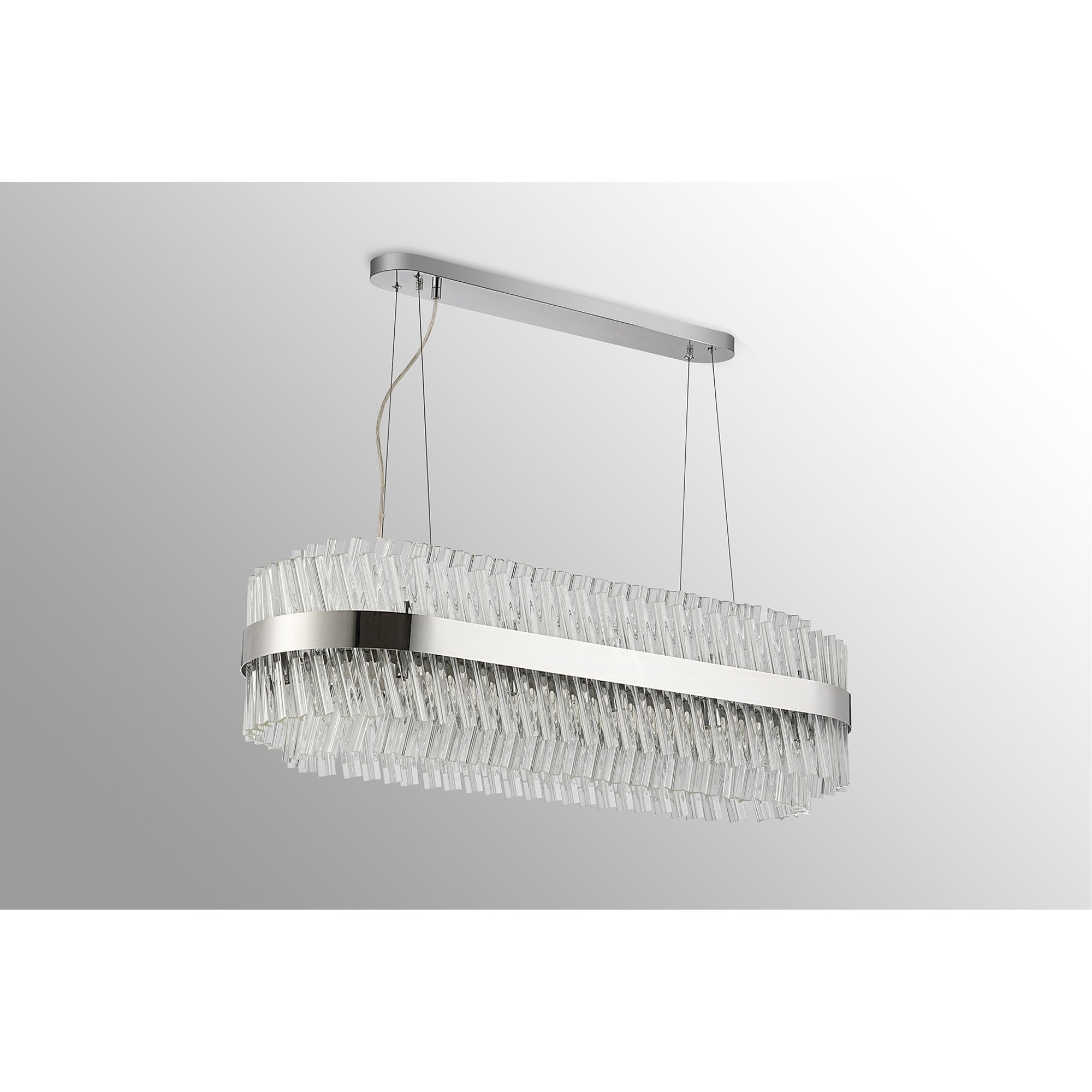 NL9506PN/CL9 Kaffer 24 Light Oblong Pendant Polished Nickel Clear