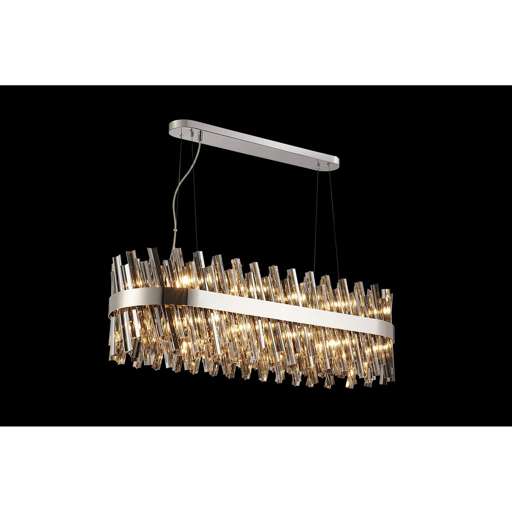 NL9506PN/SM9 Kaffer 24 Light Oblong Pendant Polished Nickel Smoke