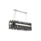 NL9506PN/SM9 Kaffer 24 Light Oblong Pendant Polished Nickel Smoke