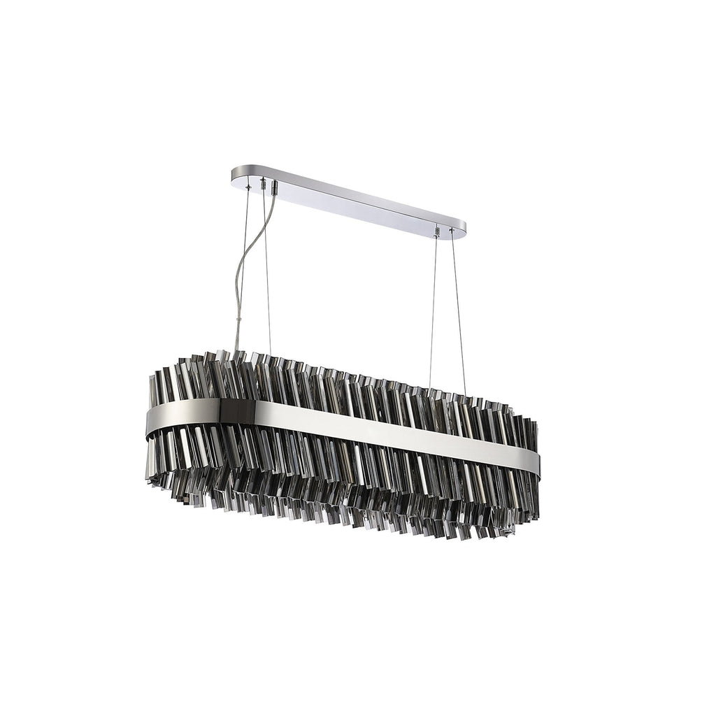 NL9506PN/SM9 Kaffer 24 Light Oblong Pendant Polished Nickel Smoke