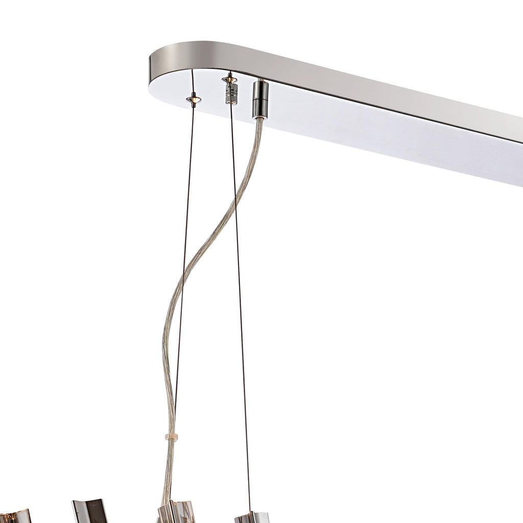 NL9506PN/SM9 Kaffer 24 Light Oblong Pendant Polished Nickel Smoke