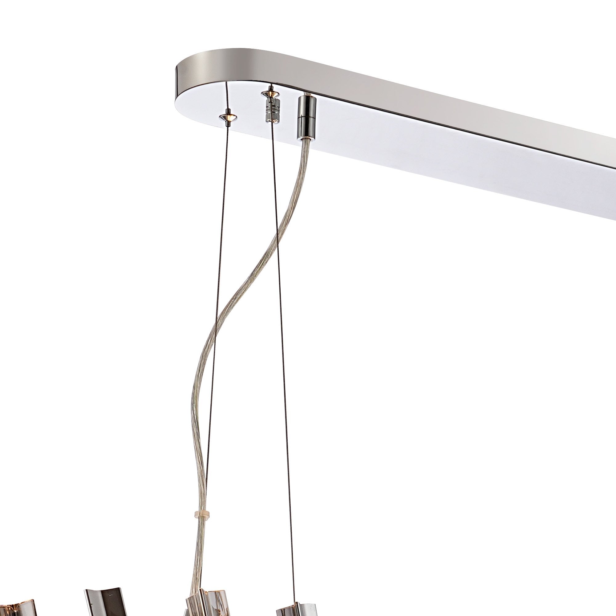 NL9506PN/SM9 Kaffer 24 Light Oblong Pendant Polished Nickel Smoke