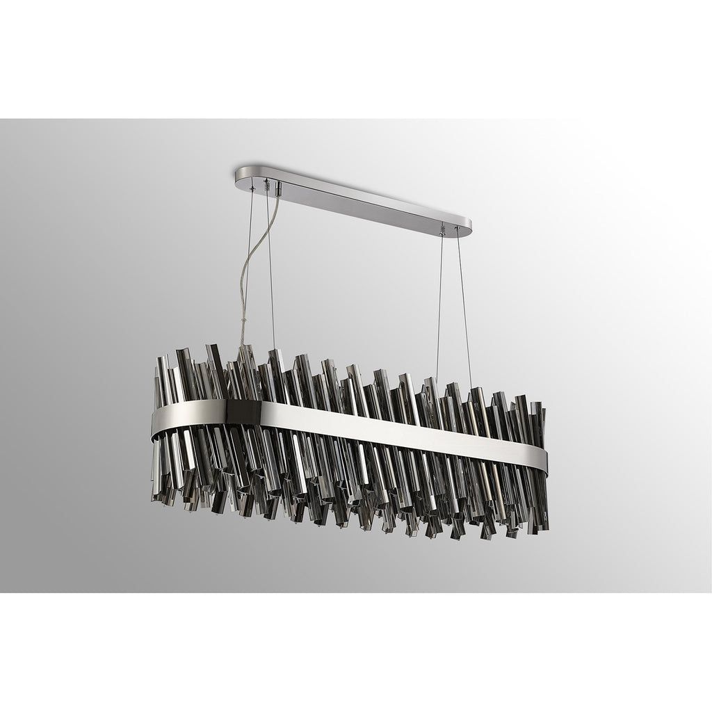 NL9506PN/SM9 Kaffer 24 Light Oblong Pendant Polished Nickel Smoke