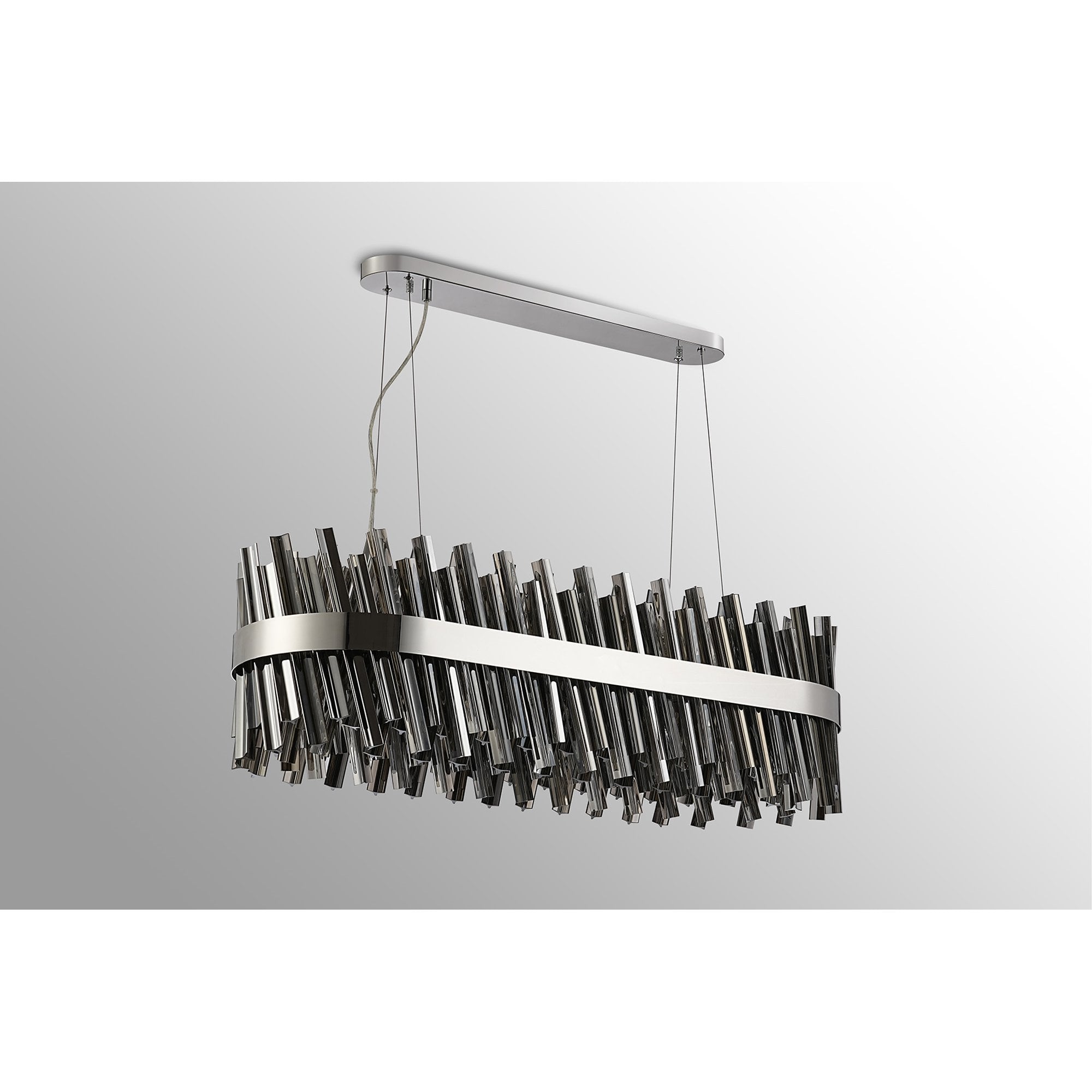 NL9506PN/SM9 Kaffer 24 Light Oblong Pendant Polished Nickel Smoke