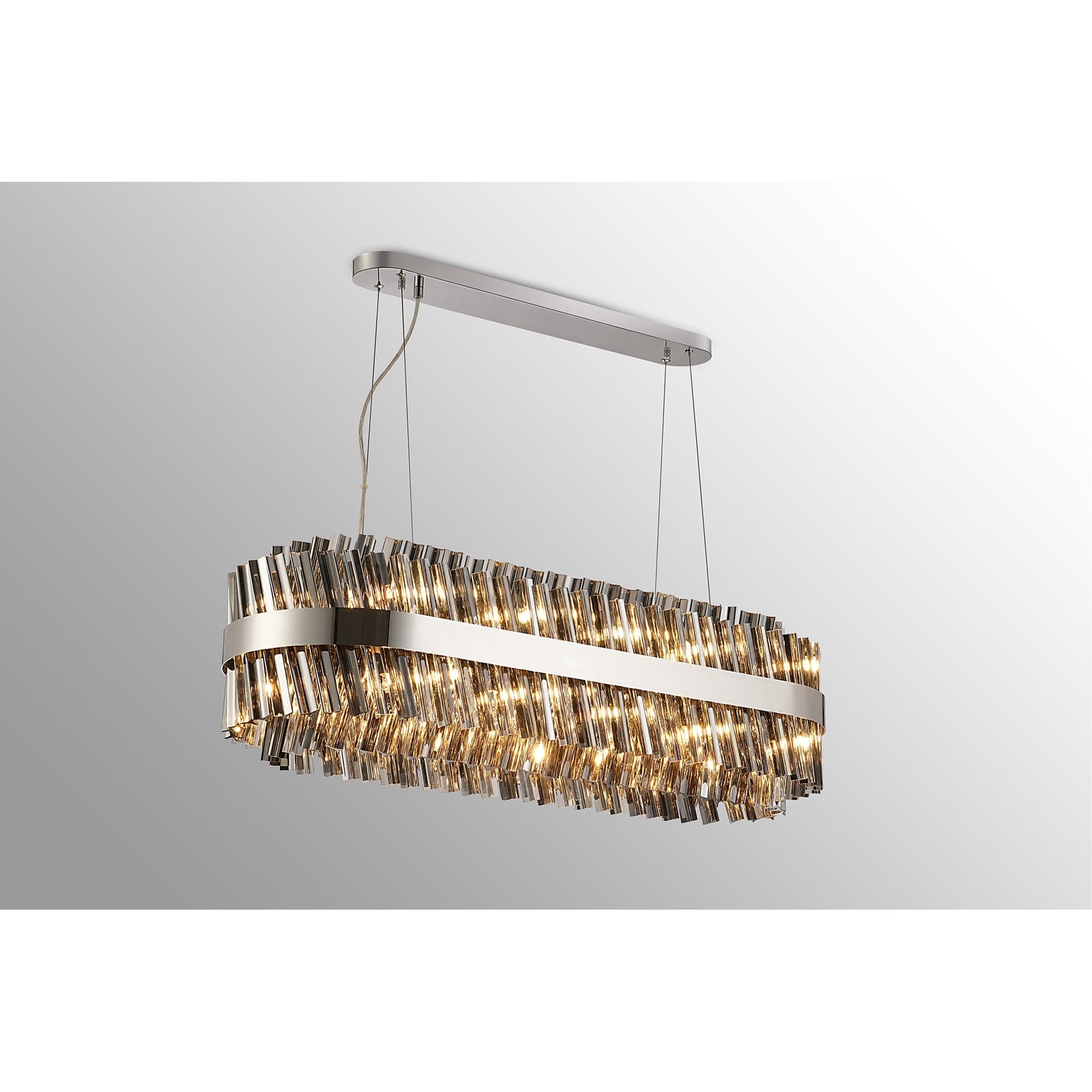 NL9506PN/SM9 Kaffer 24 Light Oblong Pendant Polished Nickel Smoke