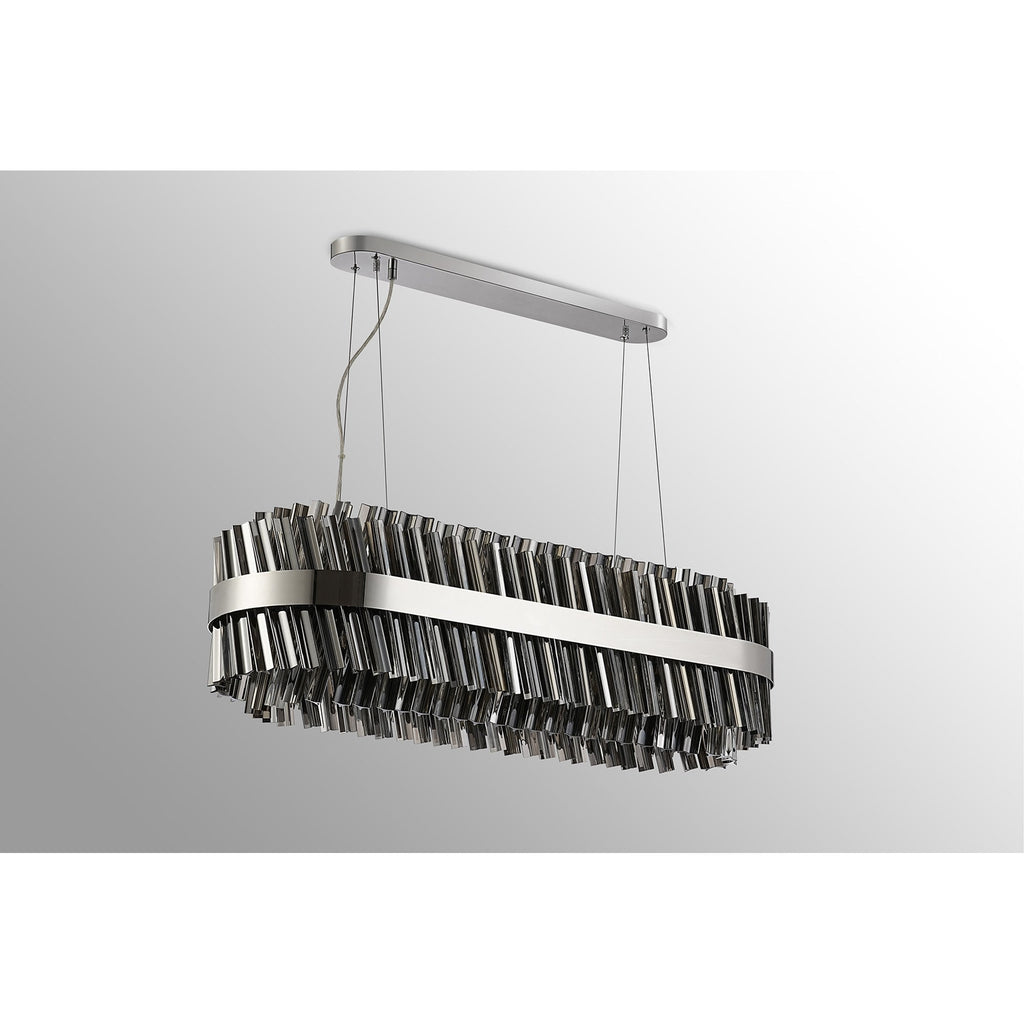 NL9506PN/SM9 Kaffer 24 Light Oblong Pendant Polished Nickel Smoke