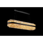 NL9508BL/AM9 Kaffer 36 Light Oblong Pendant Satin Black Amber