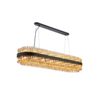 NL9508BL/AM9 Kaffer 36 Light Oblong Pendant Satin Black Amber