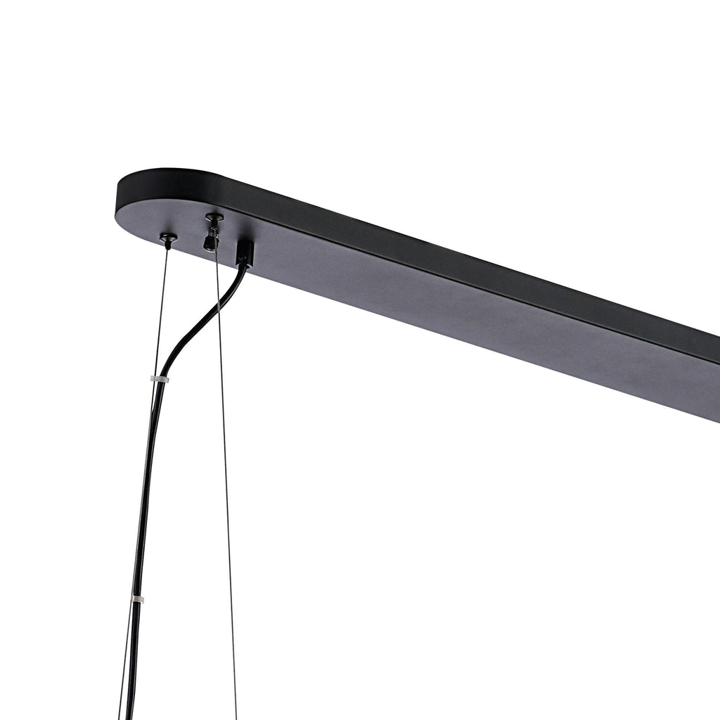 NL9508BL/AM9 Kaffer 36 Light Oblong Pendant Satin Black Amber