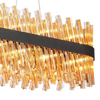NL9508BL/AM9 Kaffer 36 Light Oblong Pendant Satin Black Amber