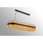NL9508BL/AM9 Kaffer 36 Light Oblong Pendant Satin Black Amber
