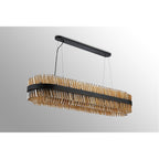NL9508BL/AM9 Kaffer 36 Light Oblong Pendant Satin Black Amber