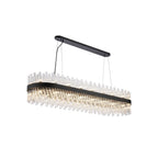 NL9508BL/CL9 Kaffer 36 Light Oblong Pendant Satin Black Clear