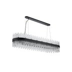 NL9508BL/CL9 Kaffer 36 Light Oblong Pendant Satin Black Clear