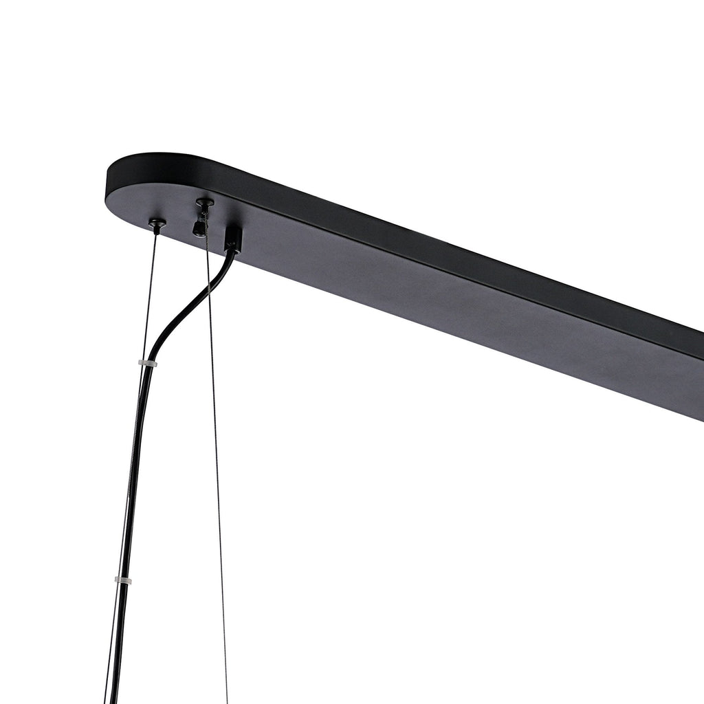 NL9508BL/CL9 Kaffer 36 Light Oblong Pendant Satin Black Clear
