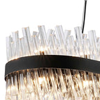 NL9508BL/CL9 Kaffer 36 Light Oblong Pendant Satin Black Clear