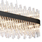 NL9508BL/CL9 Kaffer 36 Light Oblong Pendant Satin Black Clear