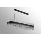 NL9508BL/CL9 Kaffer 36 Light Oblong Pendant Satin Black Clear