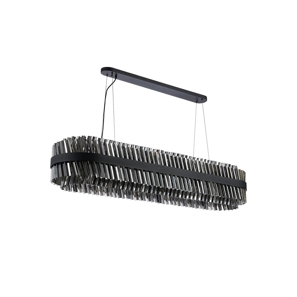NL9508BL/SM9 Kaffer 36 Light Oblong Pendant Satin Black Smoke
