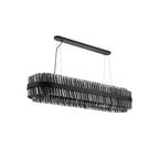 NL9508BL/SM9 Kaffer 36 Light Oblong Pendant Satin Black Smoke