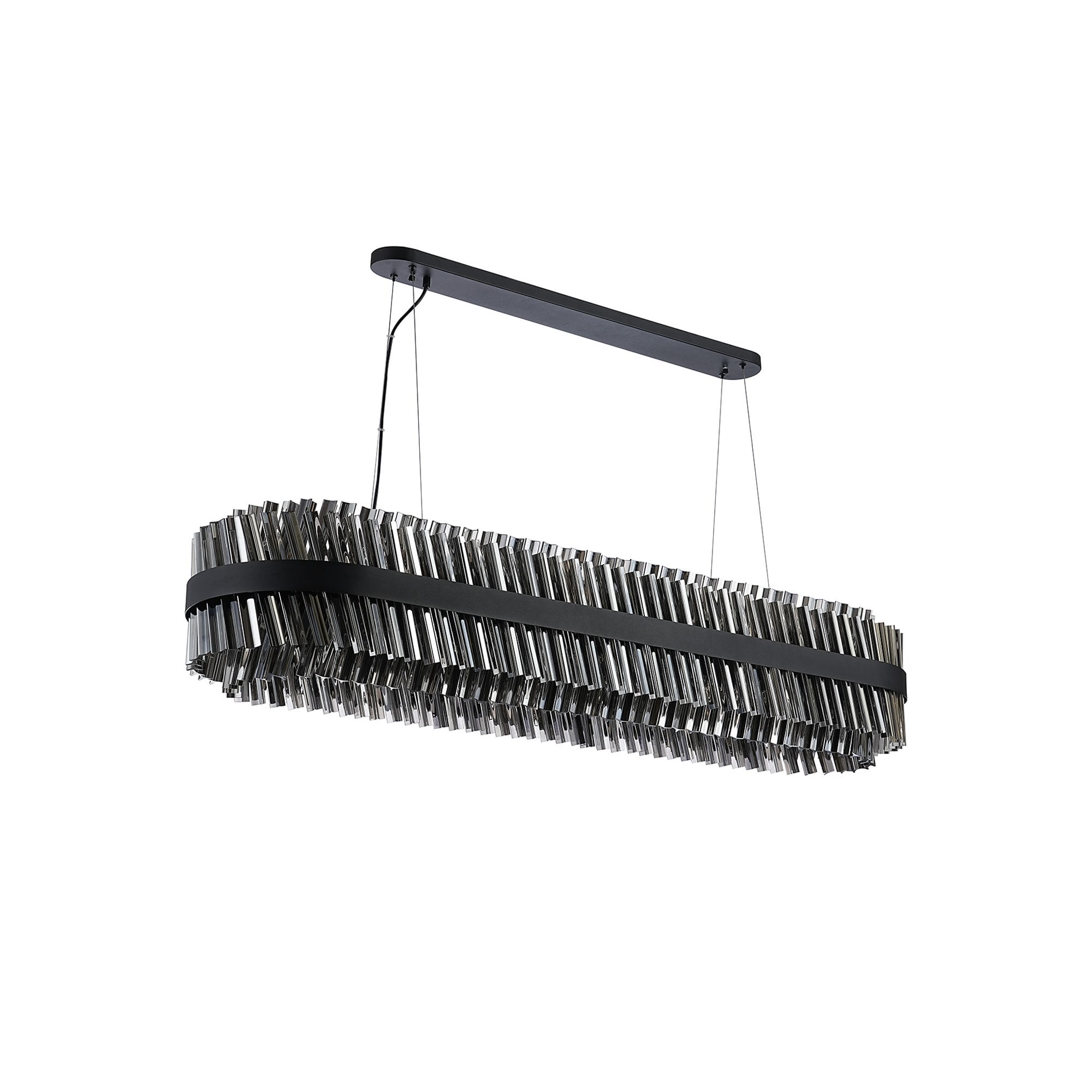 NL9508BL/SM9 Kaffer 36 Light Oblong Pendant Satin Black Smoke