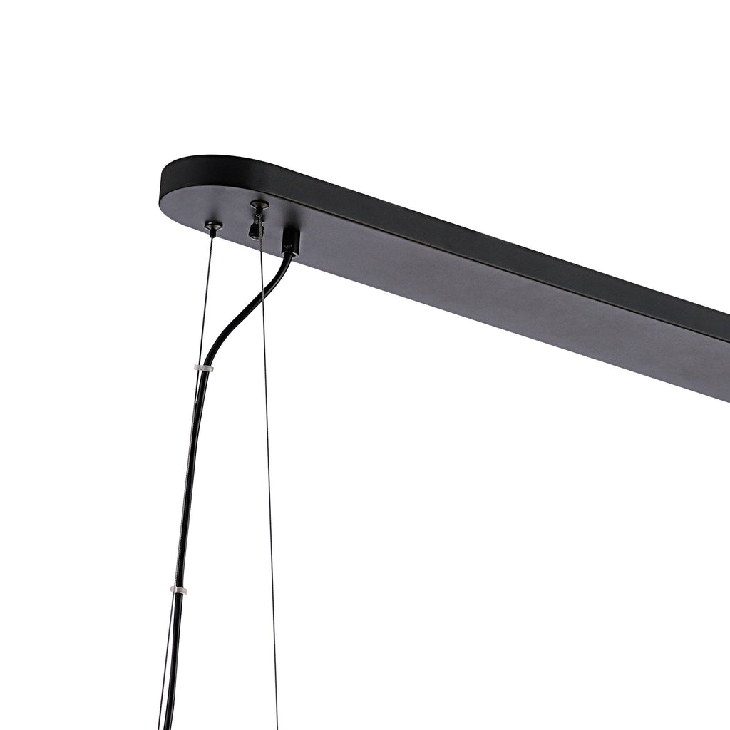 NL9508BL/SM9 Kaffer 36 Light Oblong Pendant Satin Black Smoke